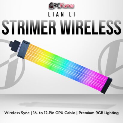 Lian Li Strimer Wireless 16-12 extension cable delivering addressable RGB for modern GPU power connectors.