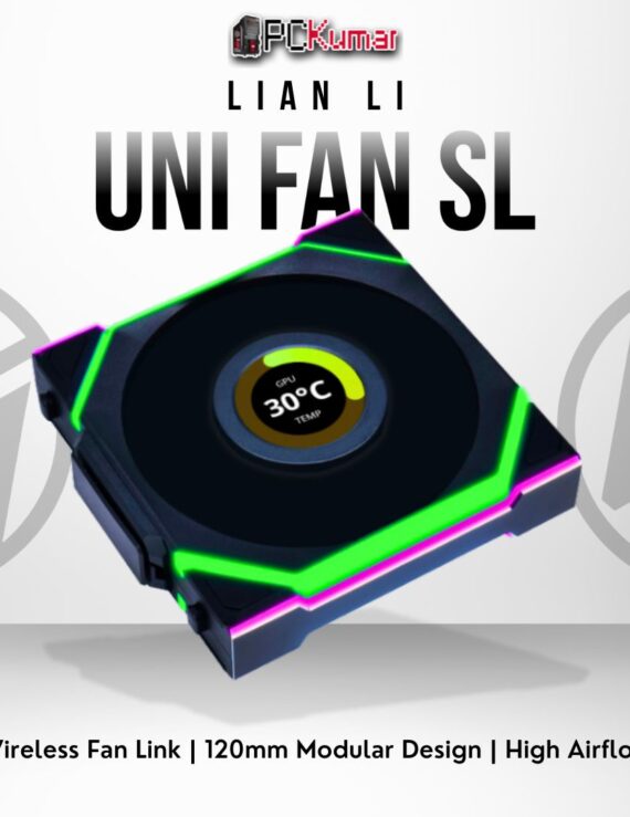 Lian Li UNI FAN SL Wireless 120 triple pack in black with modular, cable-free RGB connectivity.