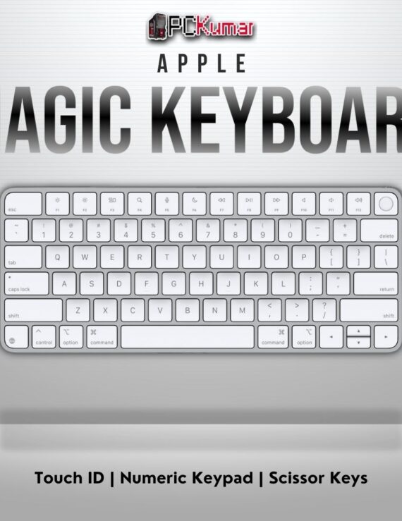 Magic Keyboard with Touch ID and numeric keypad, US English layout, for Apple silicon Macs.