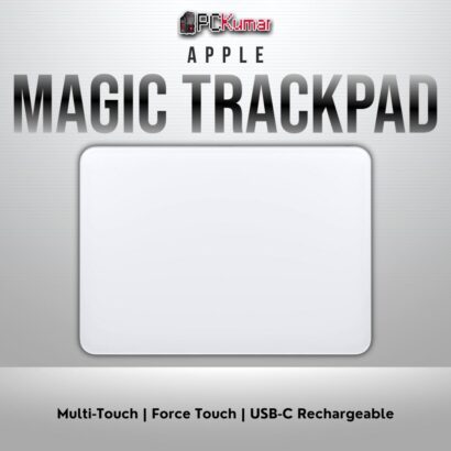 White Magic Trackpad with glass multi-touch surface and Force Touch sensors.