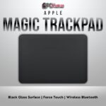 Black Magic Trackpad with multi-touch gestures, Force Touch, and Bluetooth connectivity.