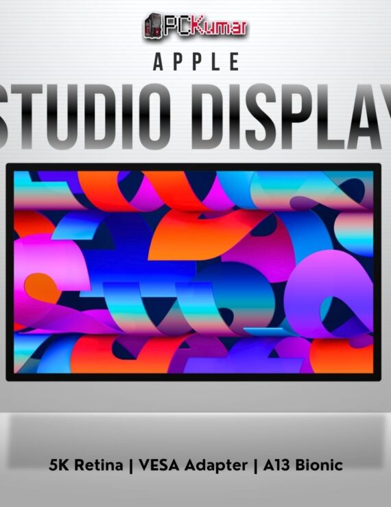 Apple Studio Display with standard glass and VESA mount adapter for flexible installation.