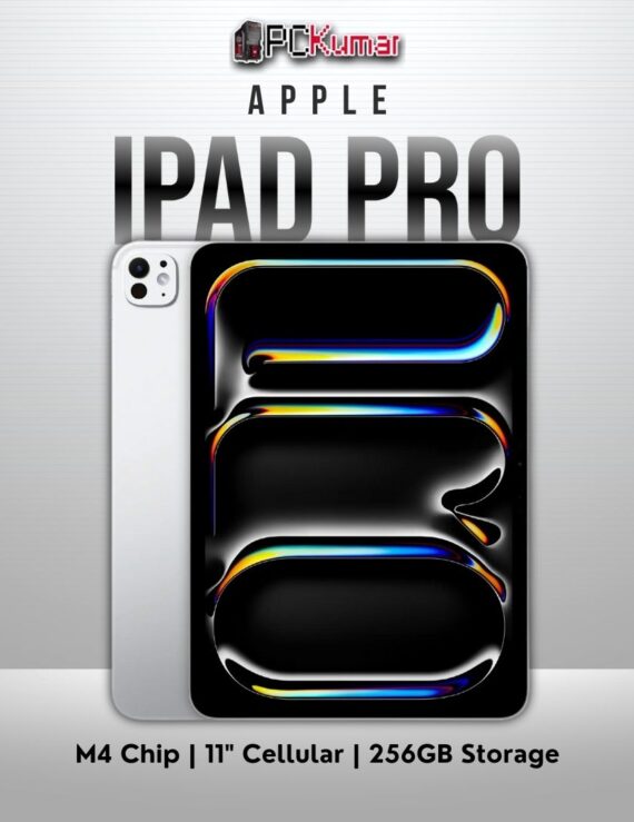 Silver 11-inch iPad Pro M4 WiFi + Cellular, 256GB storage, standard glass.