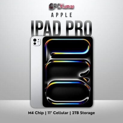 Silver 11-inch iPad Pro M4 with 2TB WiFi + Cellular, standard glass.