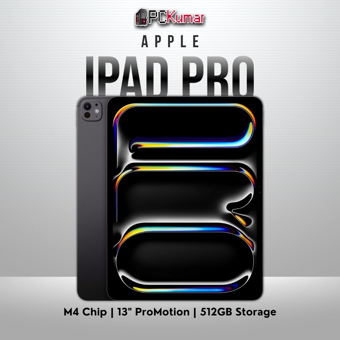 Space Black 13-inch iPad Pro M4 WiFi, 512GB storage, standard glass.