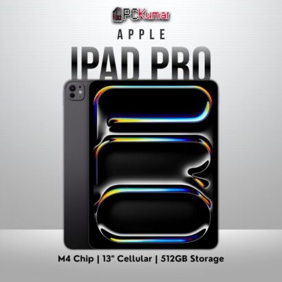 Space Black 13-inch iPad Pro M4 with 512GB WiFi+Cellular, standard glass.
