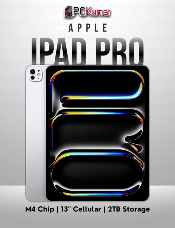 Silver 13-inch iPad Pro M4 WiFi+Cellular with 2TB storage, standard glass.