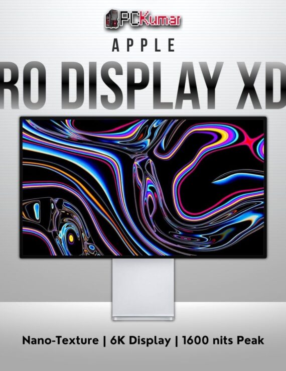 Apple Pro Display XDR with nano-texture glass, 32-inch 6K, extreme dynamic range and minimal glare.