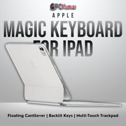White Magic Keyboard for iPad Pro 11‑inch (M4), US English layout, with trackpad and floating hinge.