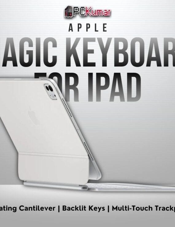 White Magic Keyboard for iPad Pro 11‑inch (M4), US English layout, with trackpad and floating hinge.