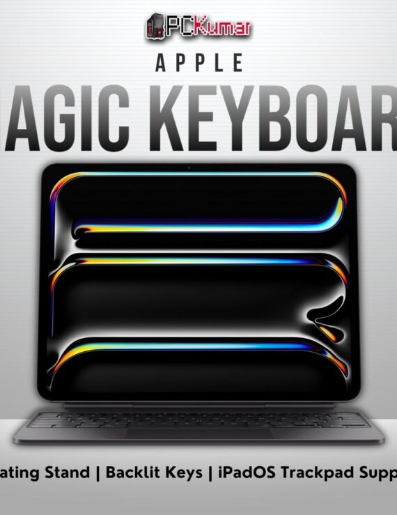 Black Magic Keyboard for iPad Pro 13-inch (M4), US English, featuring a floating cantilever design and integrated trackpad.