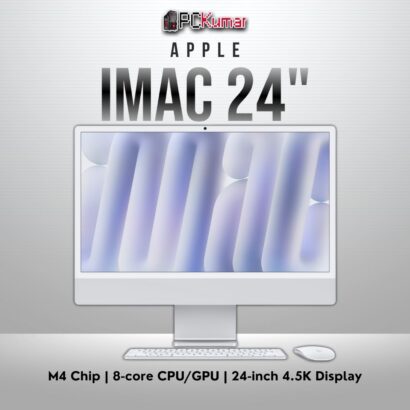 Silver 24-inch iMac with M4 chip (8C CPU/GPU), 16GB RAM, and 256GB SSD.