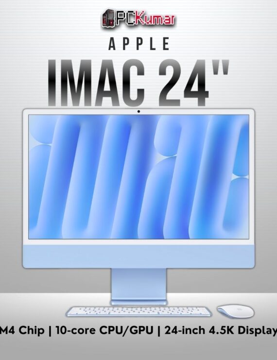 Blue 24-inch iMac M4, 10C CPU/GPU, 16GB unified memory, 512GB SSD.