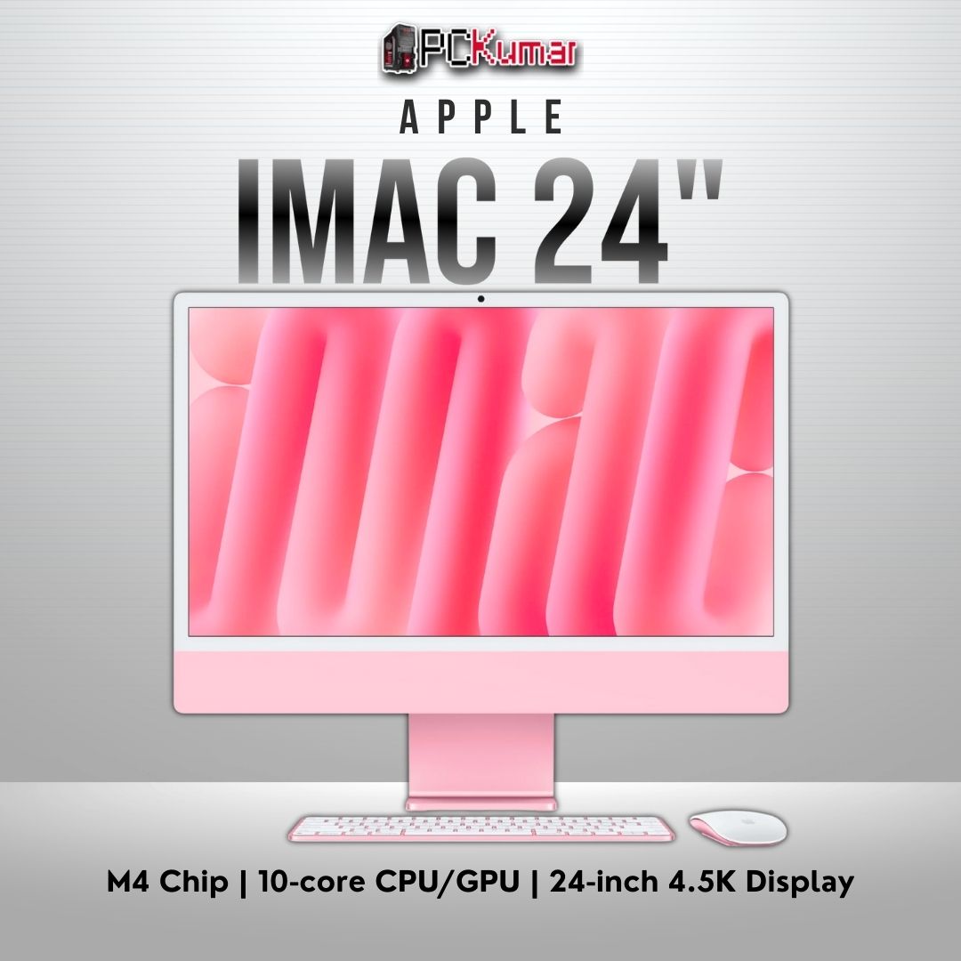 Pink 24-inch iMac, M4 (10C CPU/GPU), 16GB Memory, 256GB SSD.