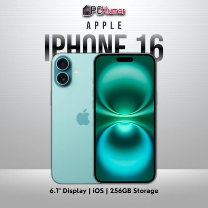 Teal iPhone 16 256GB with a 6.1-inch display, Apple iOS environment.