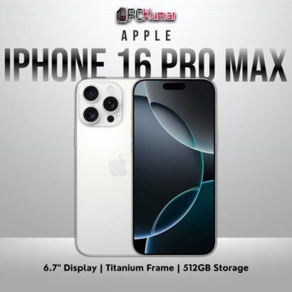 iPhone 16 Pro Max, White Titanium, 512GB storage, 6.7-inch screen.