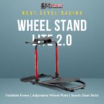 Next Level Racing Wheel Stand Lite 2.0 (NLR-S040) showing adjustable wheel mount and pedal platform in a compact form