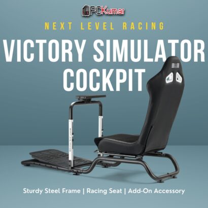 Next Level Racing Victory Simulator Cockpit (NLR-S042) featuring a robust steel chassis and supportive racing seat for an immersive experience.