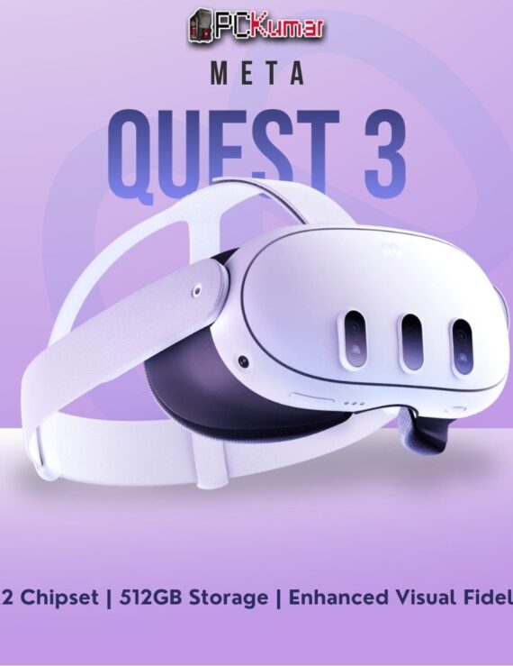 Meta Quest 3 512GB VR headset featuring Snapdragon XR2, large storage capacity, and improved displays.