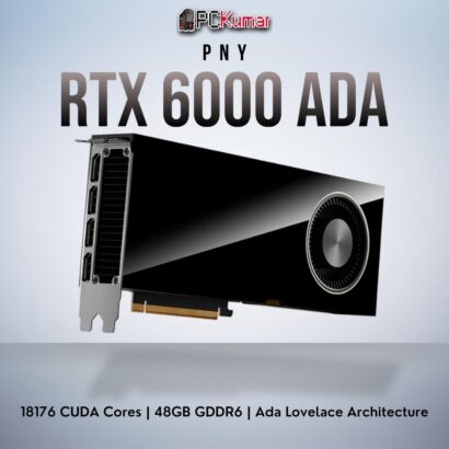 PNY NVIDIA RTX 6000 Ada 48GB card delivering flagship Ada-based performance for enterprise-level 3D, AI, and HPC workflows.
