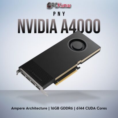 PNY NVIDIA A4000 GPU featuring 16GB GDDR6, single-slot form factor, and Ampere-based performance.