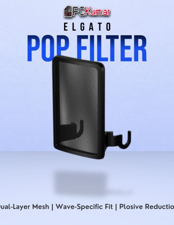Elgato Pop Filter with a round mesh design, perfectly sized for Wave microphones to cut down on breath pops.