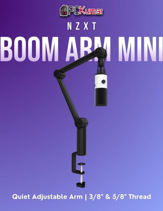 ZXT Boom Arm Mini in a sleek black design, featuring multiple articulation points for smooth microphone positioning.