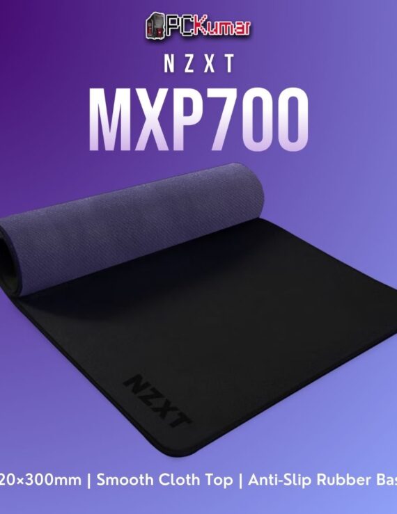 Black NZXT MXP700 extended mouse pad giving wide coverage for keyboard and mouse, with sturdy rubber backing.
