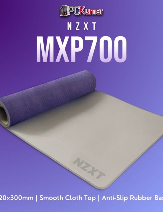 Grey NZXT MXP700 extended mat offering space for keyboard and mouse, a stable rubber base, and a sleek grey surface.