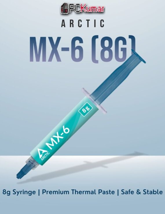 Arctic MX-6 8g advanced thermal paste in a sealed tube, ensuring top-tier heat transfer for PC builds.
