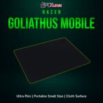 Razer Goliathus Mobile Stealth black mat, featuring a minimal design suitable for on-the-go laptop gaming or small desks.
