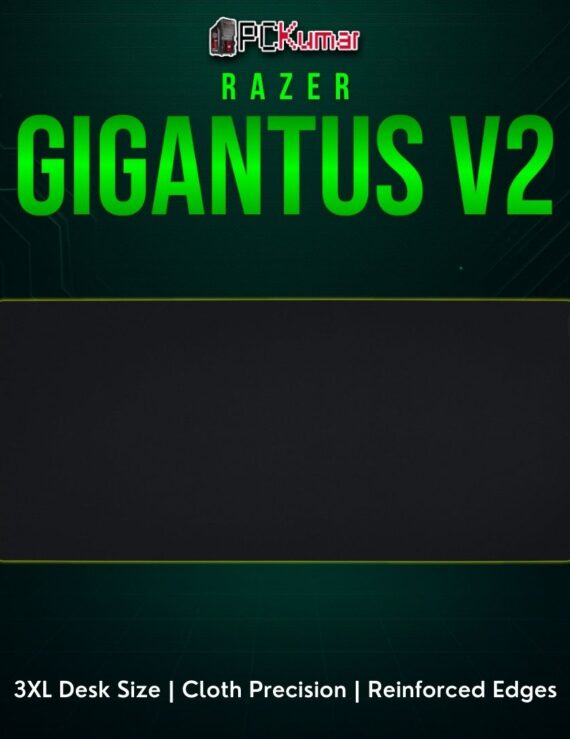 Razer Gigantus V2 3XL covering a large table area, suitable for extended mouse and keyboard usage in black cloth.