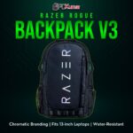 Razer Rogue 13" Backpack V3 Chromatic Edition, featuring a reflective Razer logo against a black exterior for extra flair.
