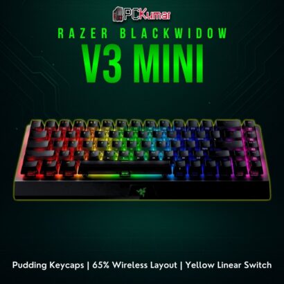 Razer BlackWidow V3 Mini HyperSpeed Phantom Pudding Edition with translucent side keycaps for vivid lighting.