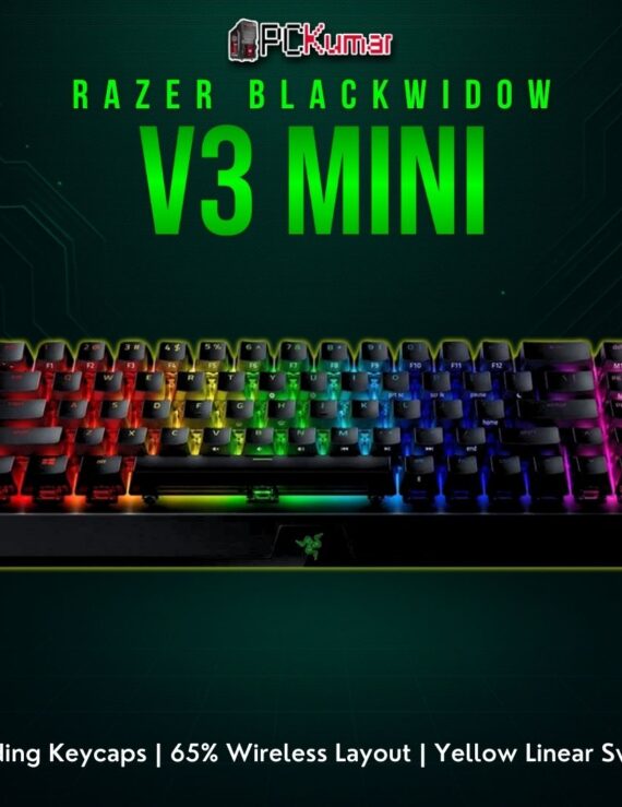 Razer BlackWidow V3 Mini HyperSpeed Phantom Pudding Edition with translucent side keycaps for vivid lighting.
