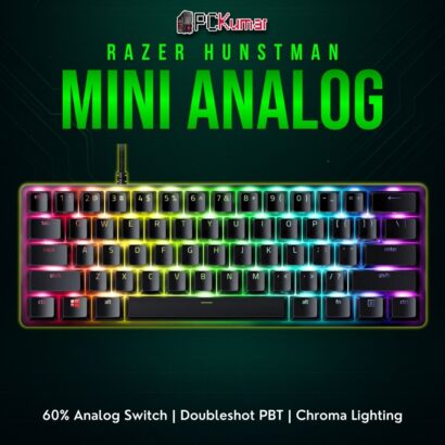 Razer Huntsman Mini Analog with a black casing and specialized analog optical switches for variable actuation.