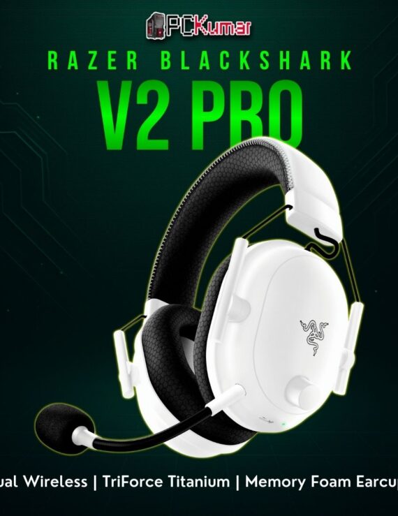 Razer BlackShark V2 Pro 2023 in white, delivering a multi-wireless approach for cross-platform listening.
