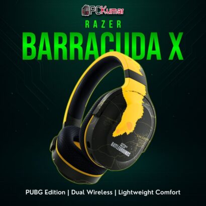 Razer Barracuda X 2022 in a special PUBG edition, referencing the popular battle royale with unique design elements.
