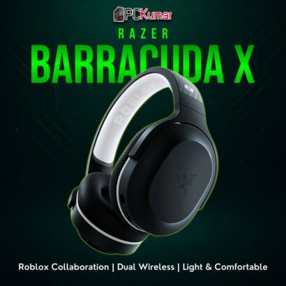Razer Barracuda X 2022 Roblox edition with subtle branded elements, bridging cross-platform gaming audio.