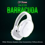 White Razer Barracuda multi-platform headset featuring an over-ear design, bridging gaming sessions and mobile usage.