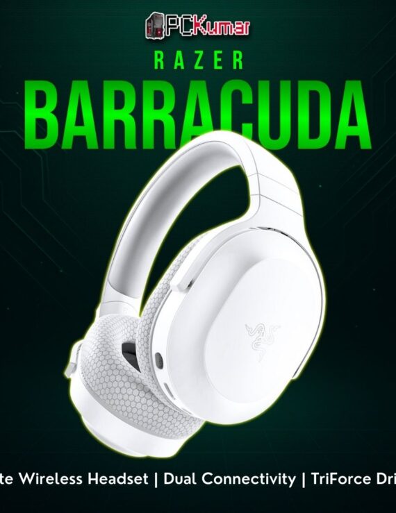White Razer Barracuda multi-platform headset featuring an over-ear design, bridging gaming sessions and mobile usage.