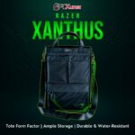 Razer Xanthus Tote Bag in a sleek black finish with subtle branding, suitable for everyday or office use.