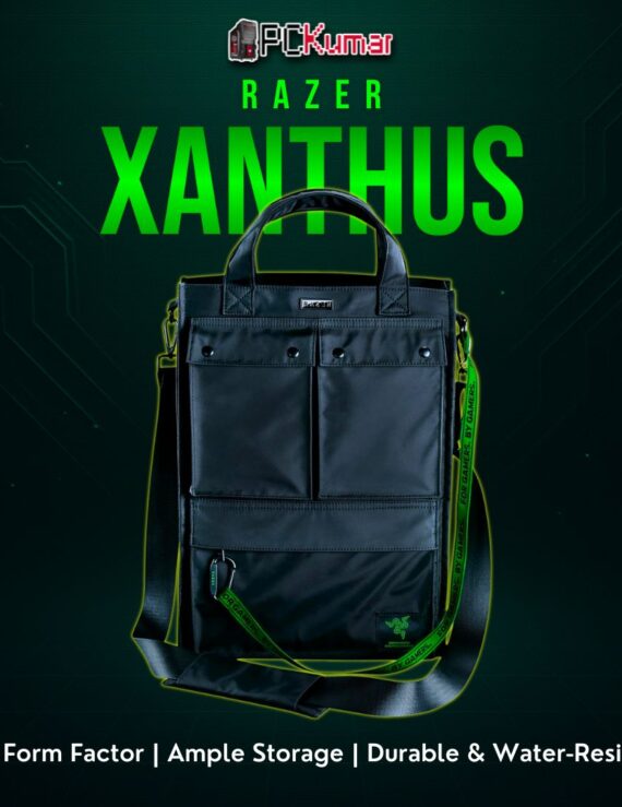 Razer Xanthus Tote Bag in a sleek black finish with subtle branding, suitable for everyday or office use.