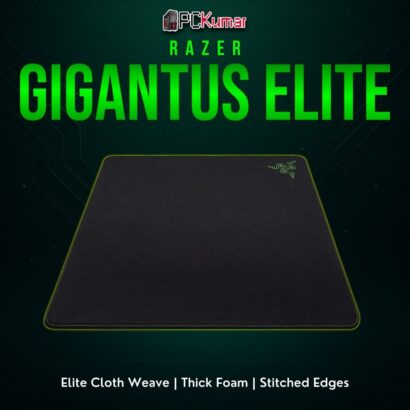 Razer Gigantus Elite black mat featuring a uniform cloth top, suitable for high accuracy across FPS or MOBA.