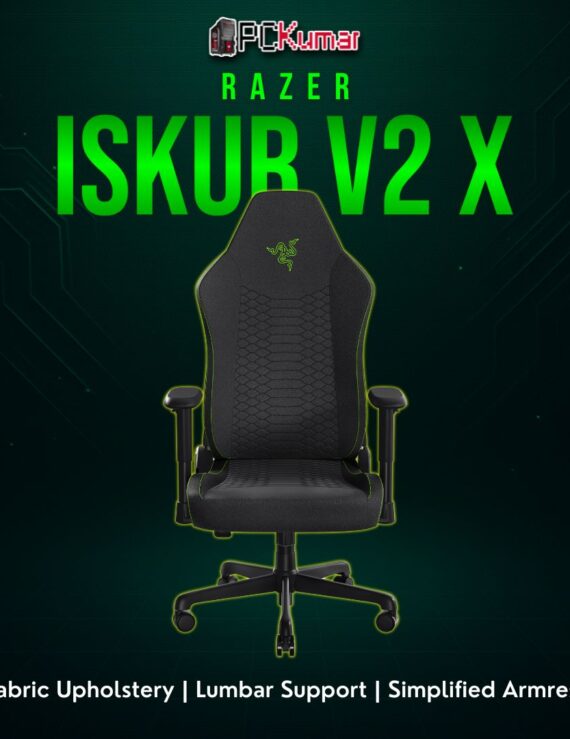 Razer Iskur V2 X black fabric gaming chair with a minimal approach, supporting healthy posture at a moderate price bracket.