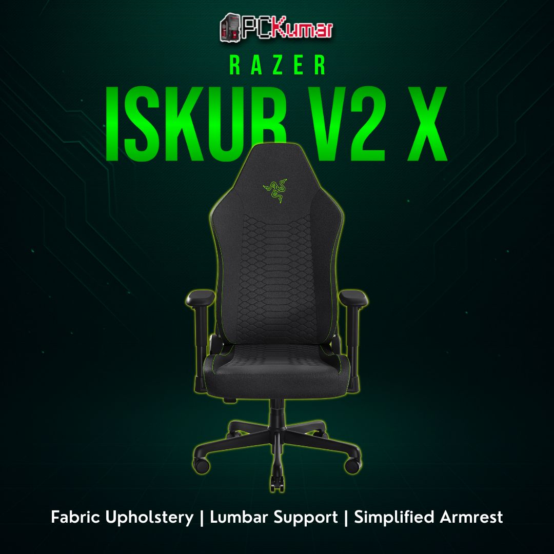 Razer Iskur V2 X black fabric gaming chair with a minimal approach, supporting healthy posture at a moderate price bracket.