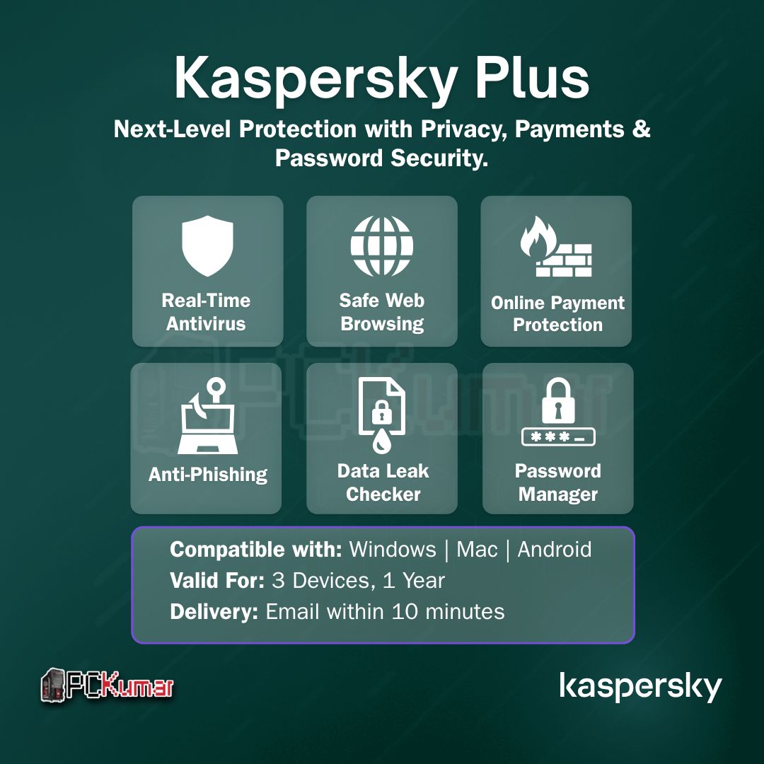 Kaspersky Plus 3 Devices, 1 Year