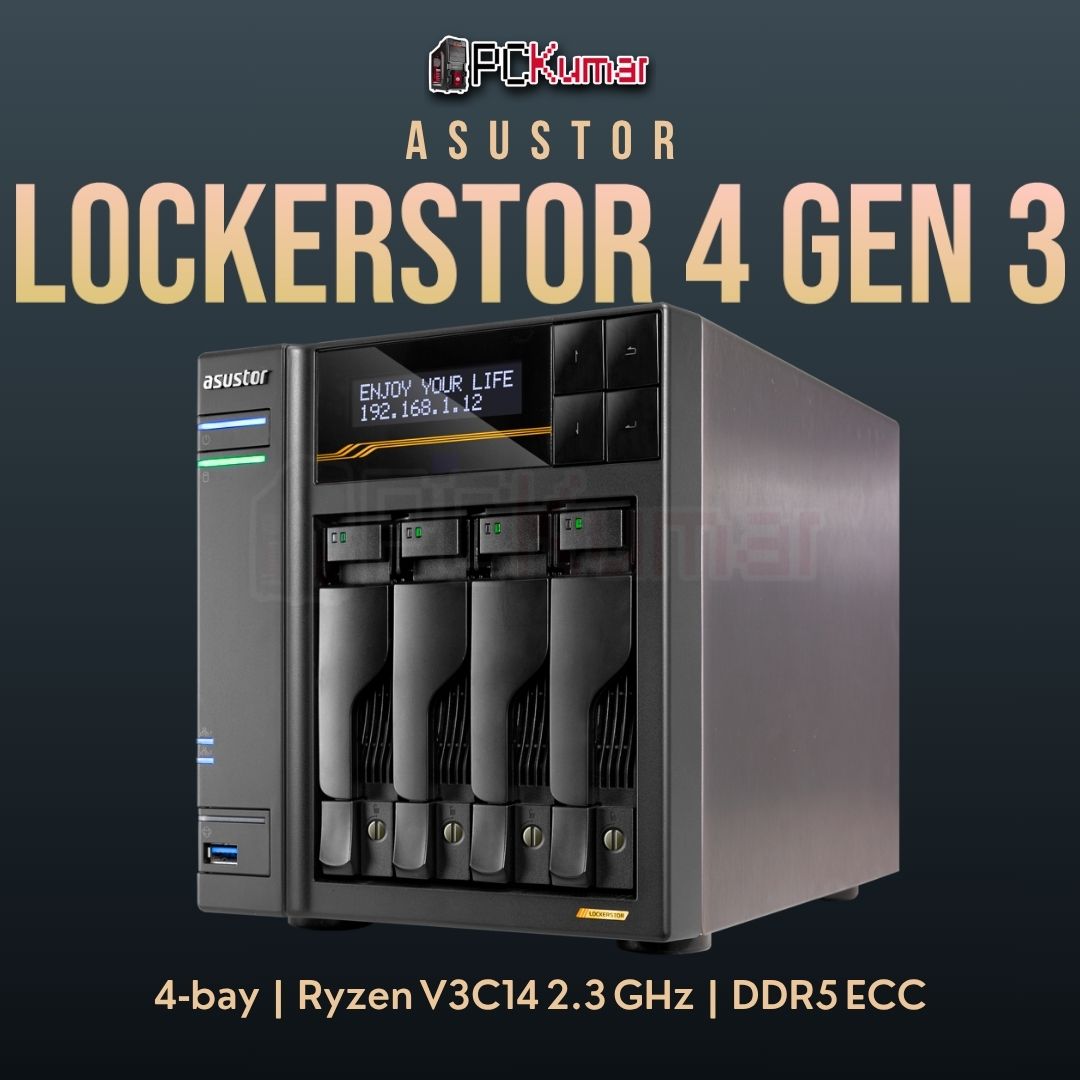 ASUSTOR LOCKERSTOR 4 GEN 3AS6804T 4 Bay NAS Box AMD Ryzen , by PCKumar