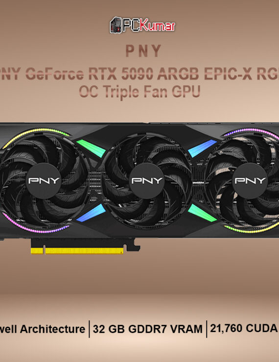 PNY GeForce RTX™ 5090 ARGB EPIC-X RGB™ Overclocked Triple Fan GPU