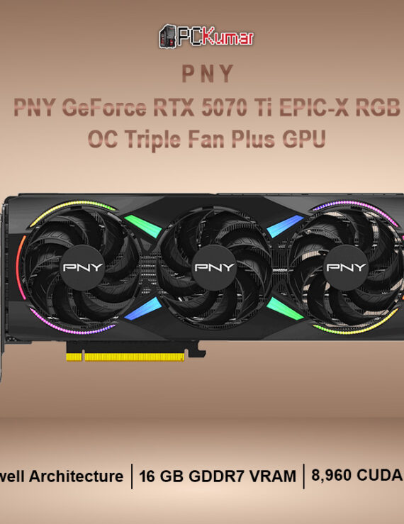 PNY GeForce RTX™ 5070 Ti EPIC-X RGB™ Overclocked Triple Fan Plus GPU